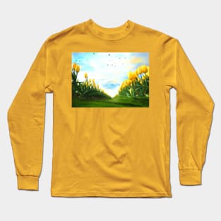 Yellow Tulips Long Sleeve T-Shirt